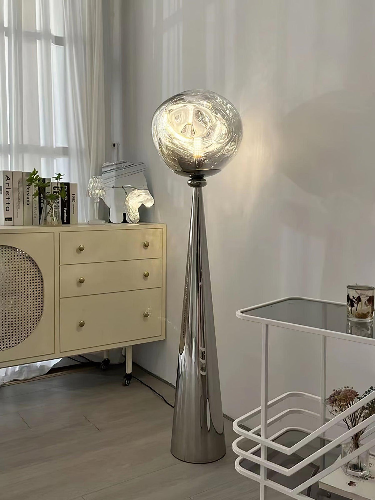 Ovexin Gray Contemporary Floor Lamp