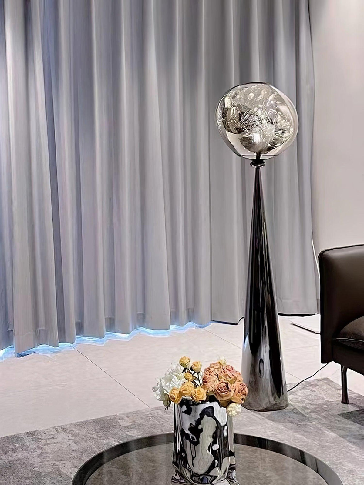 Ovexin Gray Contemporary Floor Lamp