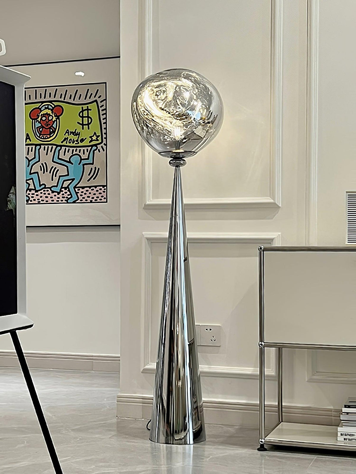 Ovexin Gray Contemporary Floor Lamp