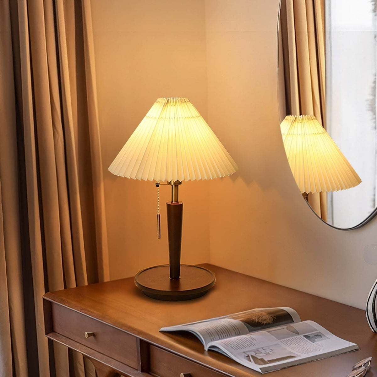Novace Fabric Wood Table Lamp