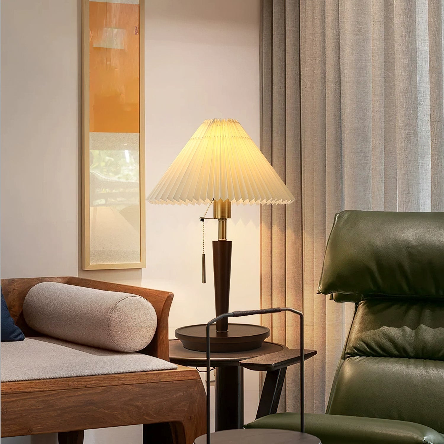 Novace Fabric Wood Table Lamp