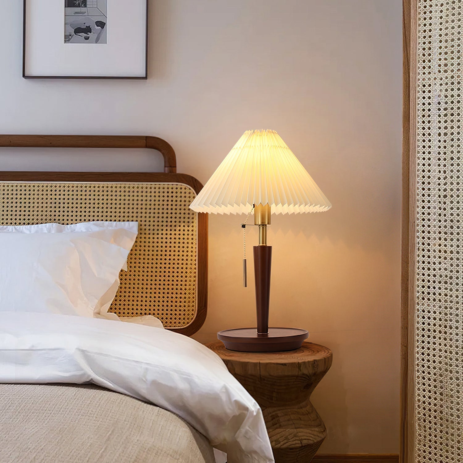 Novace Fabric Wood Table Lamp