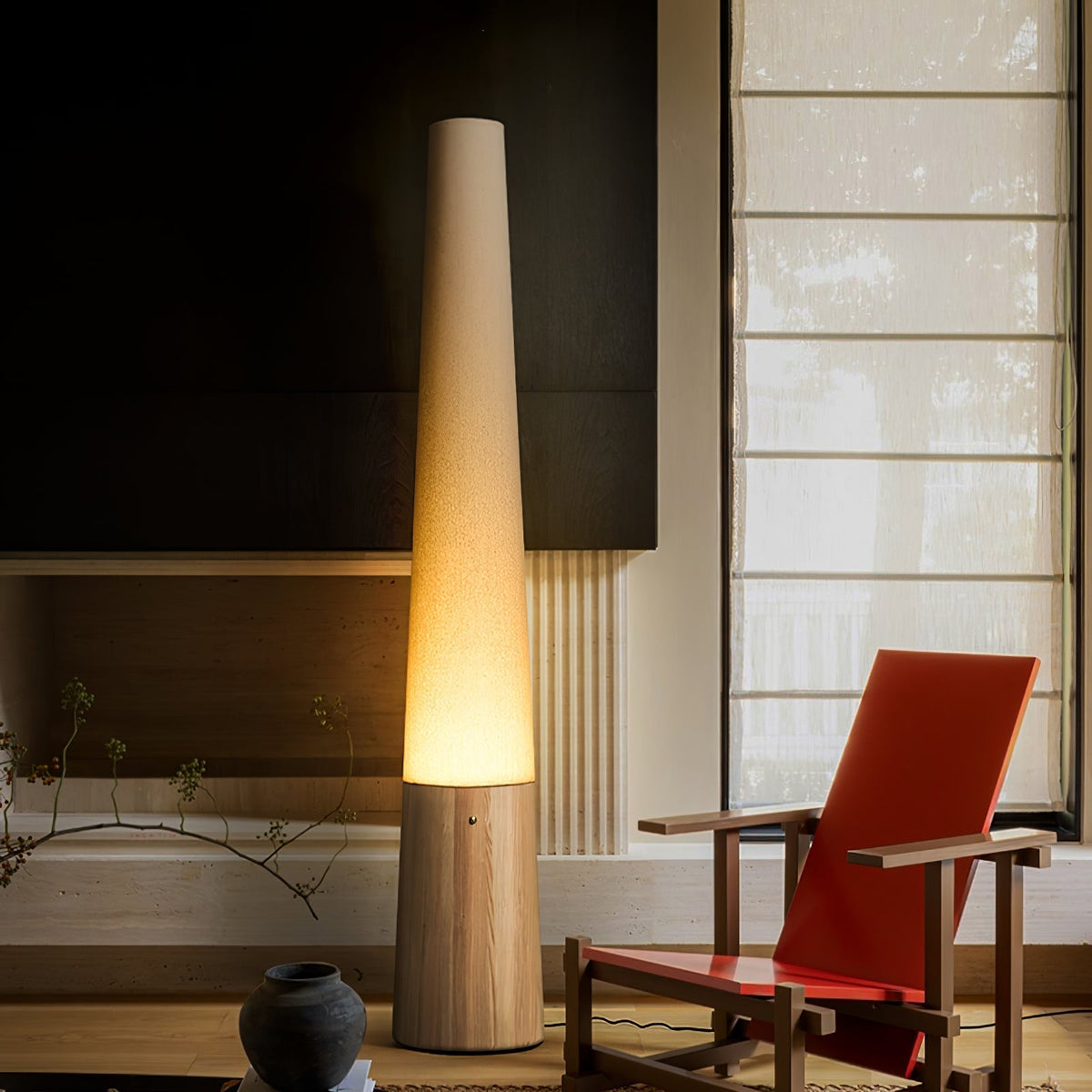 Glow Cone Wooden Floor Lamp