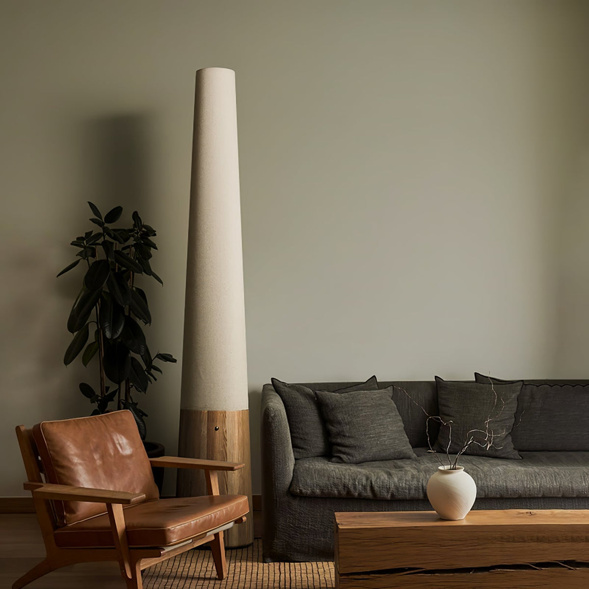 Glow Cone Wooden Floor Lamp