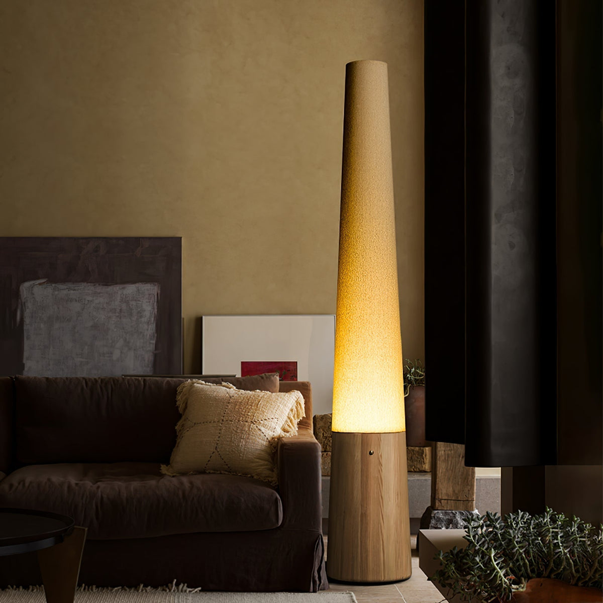 Glow Cone Wooden Floor Lamp