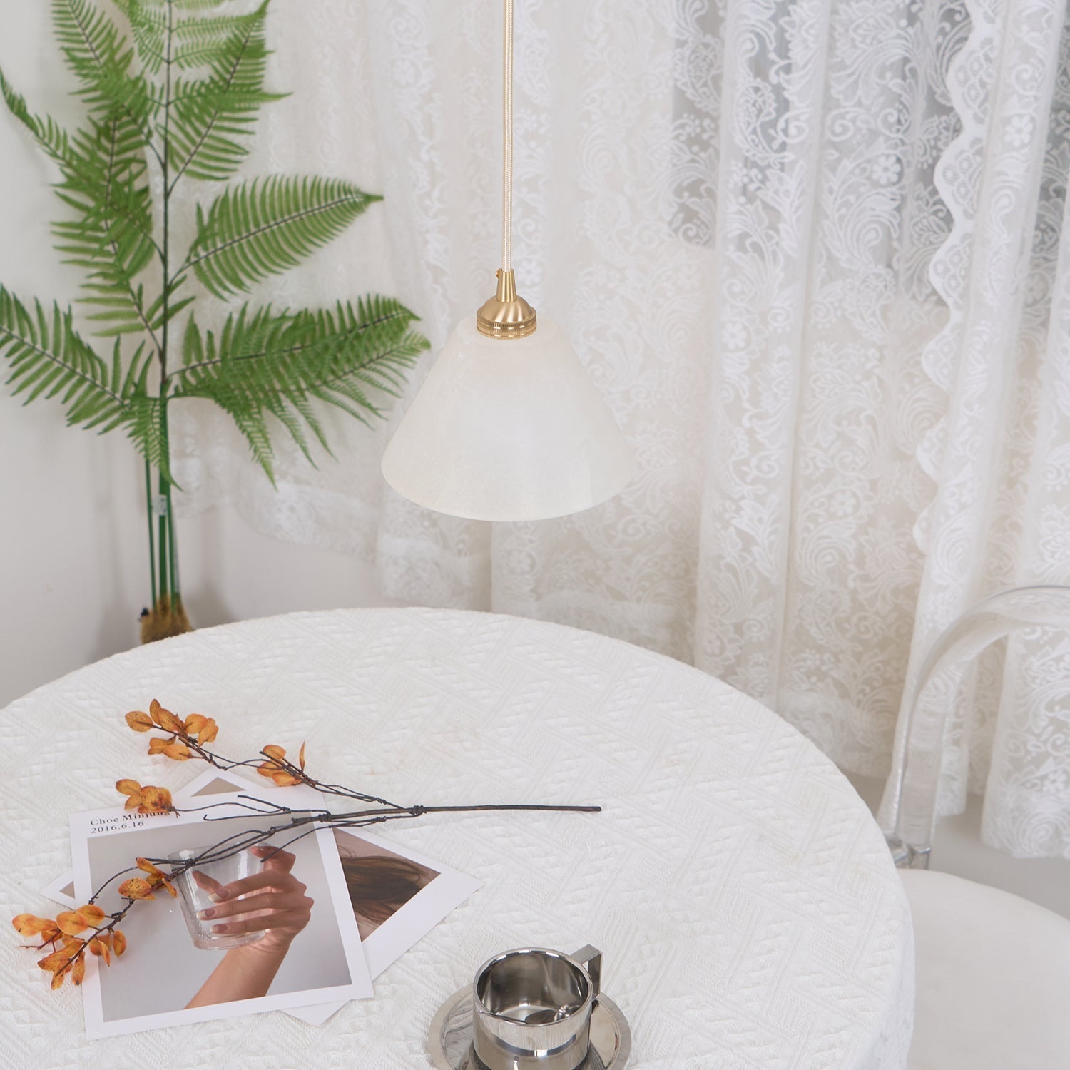 Alberise Minimalist Alabaster Pendant Light