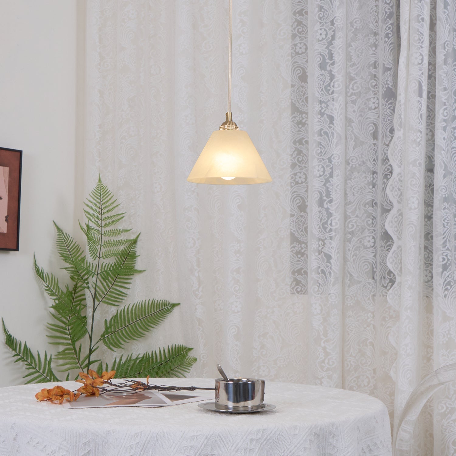 Alberise Minimalist Alabaster Pendant Light