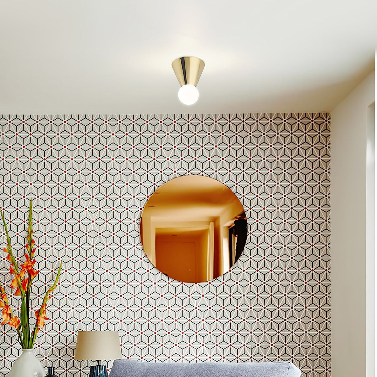 Nycareth Modern Minimalist Glass Ceiling Lamp