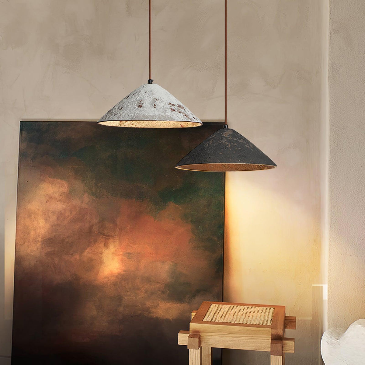 Sura Pendant Lamp Ceramic Cone Rustic Vintage Minimalist