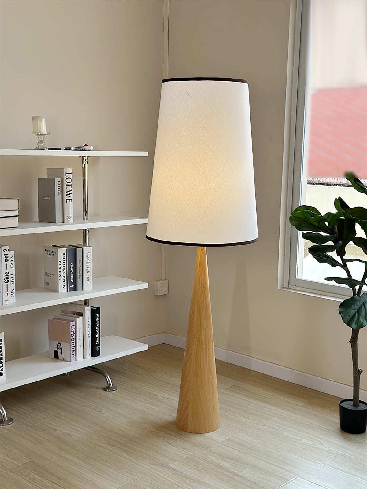 ConeLite Minimalist Wood Conical Floor Lamp
