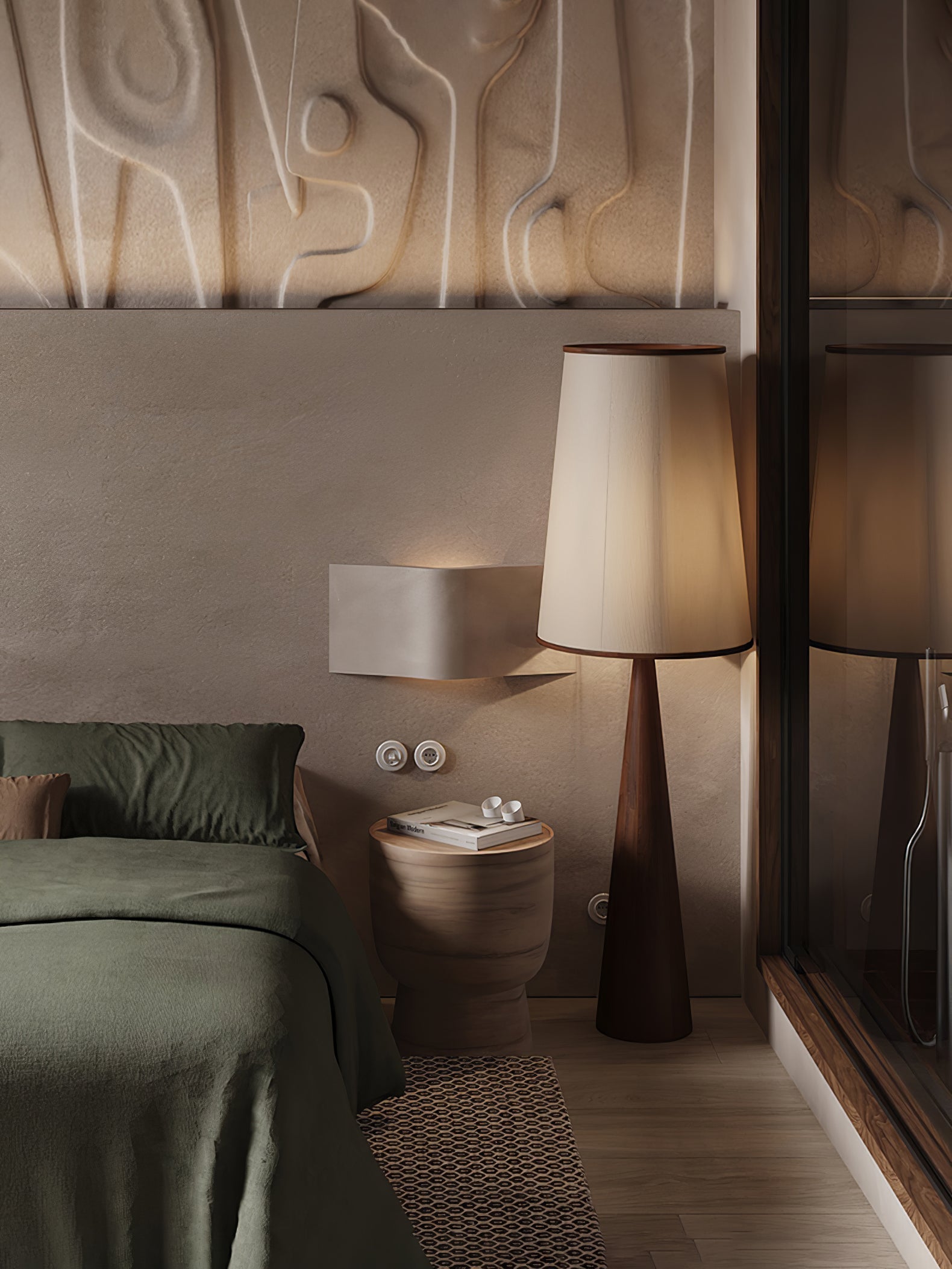 ConeLite Minimalist Wood Conical Floor Lamp