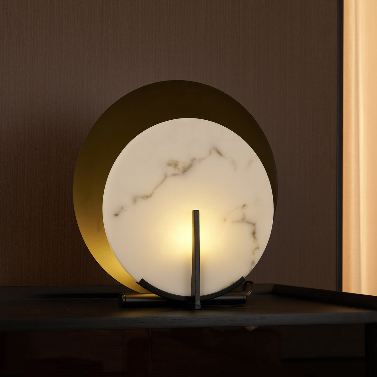 Astix Half Moon Alabaster Table Lamp