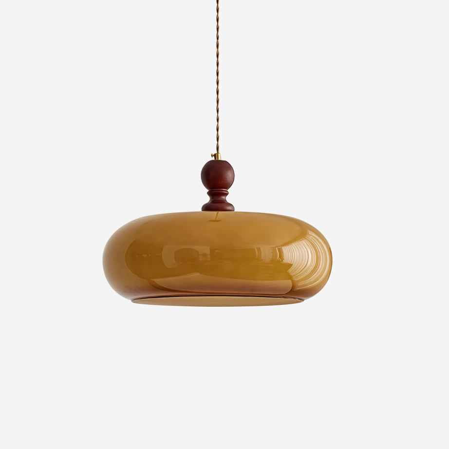 Eldom Amber Glass Shade Pendant Light - Neutral Decor