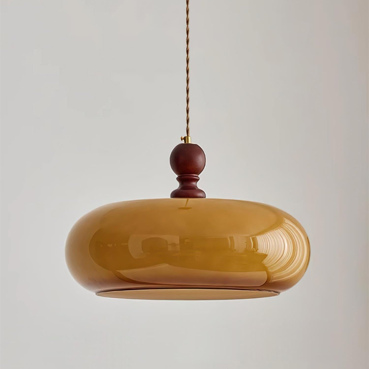 Eldom Amber Glass Shade Pendant Light - Neutral Decor