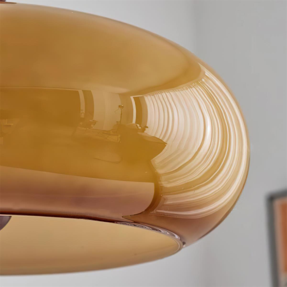 Eldom Amber Glass Shade Pendant Light - Neutral Decor