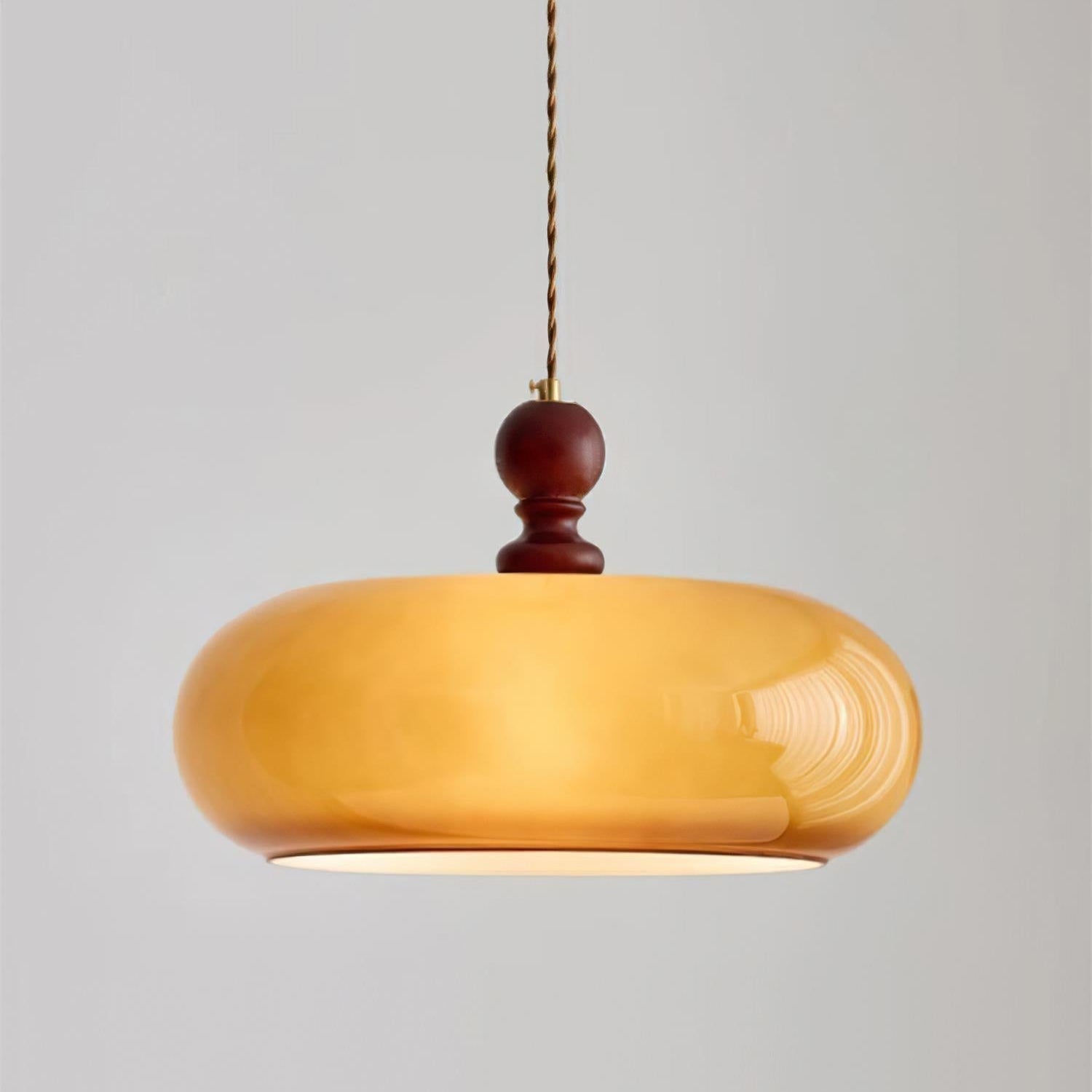 Eldom Amber Glass Shade Pendant Light - Neutral Decor