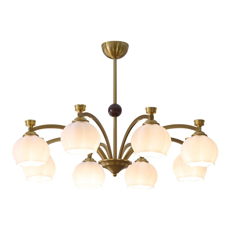Alshaarae Traditional Premium Arc Wood Glass Chandelier