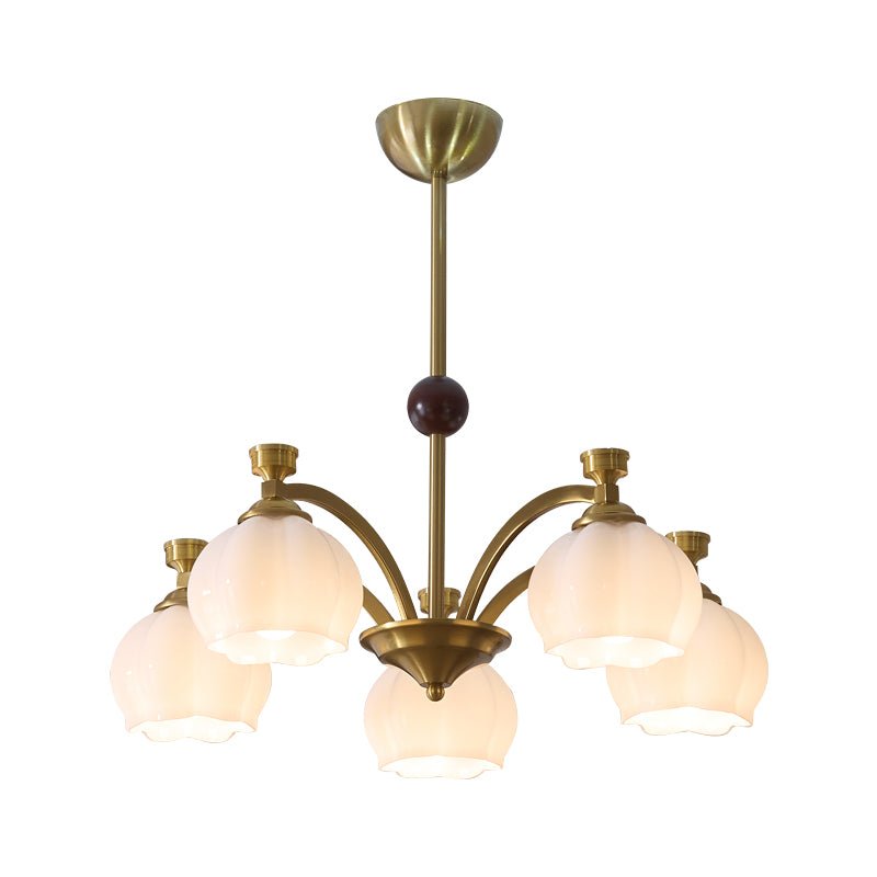 Alshaarae Traditional Premium Arc Wood Glass Chandelier