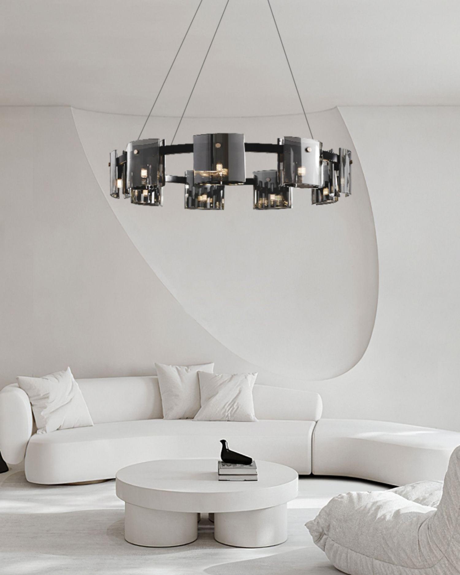 Tarlan Chandelier Circular Glass Iron Arms