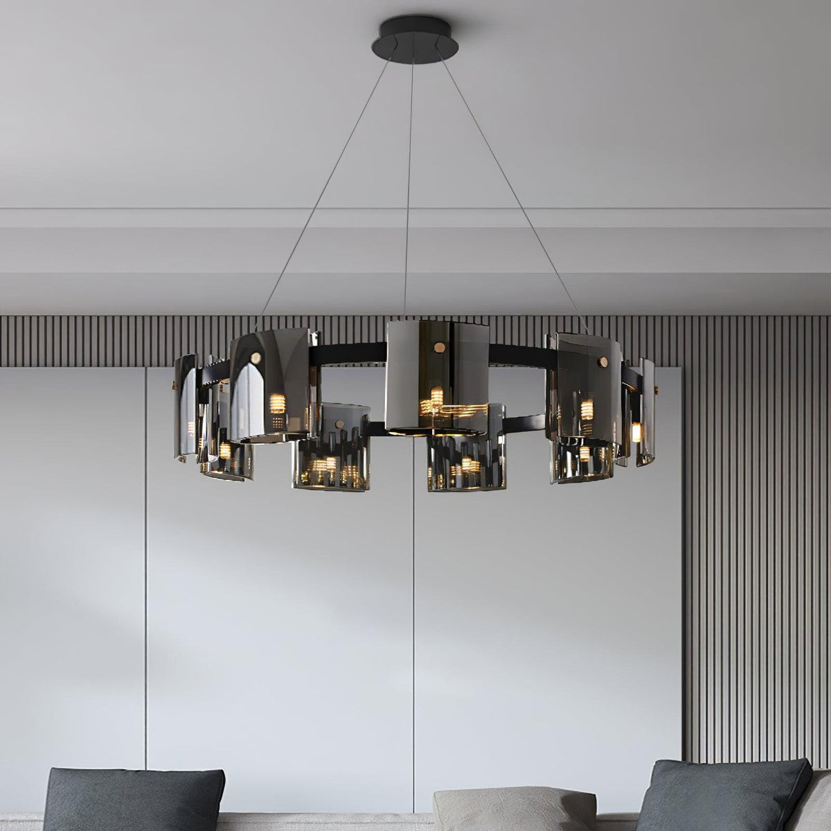 Tarlan Chandelier Circular Glass Iron Arms