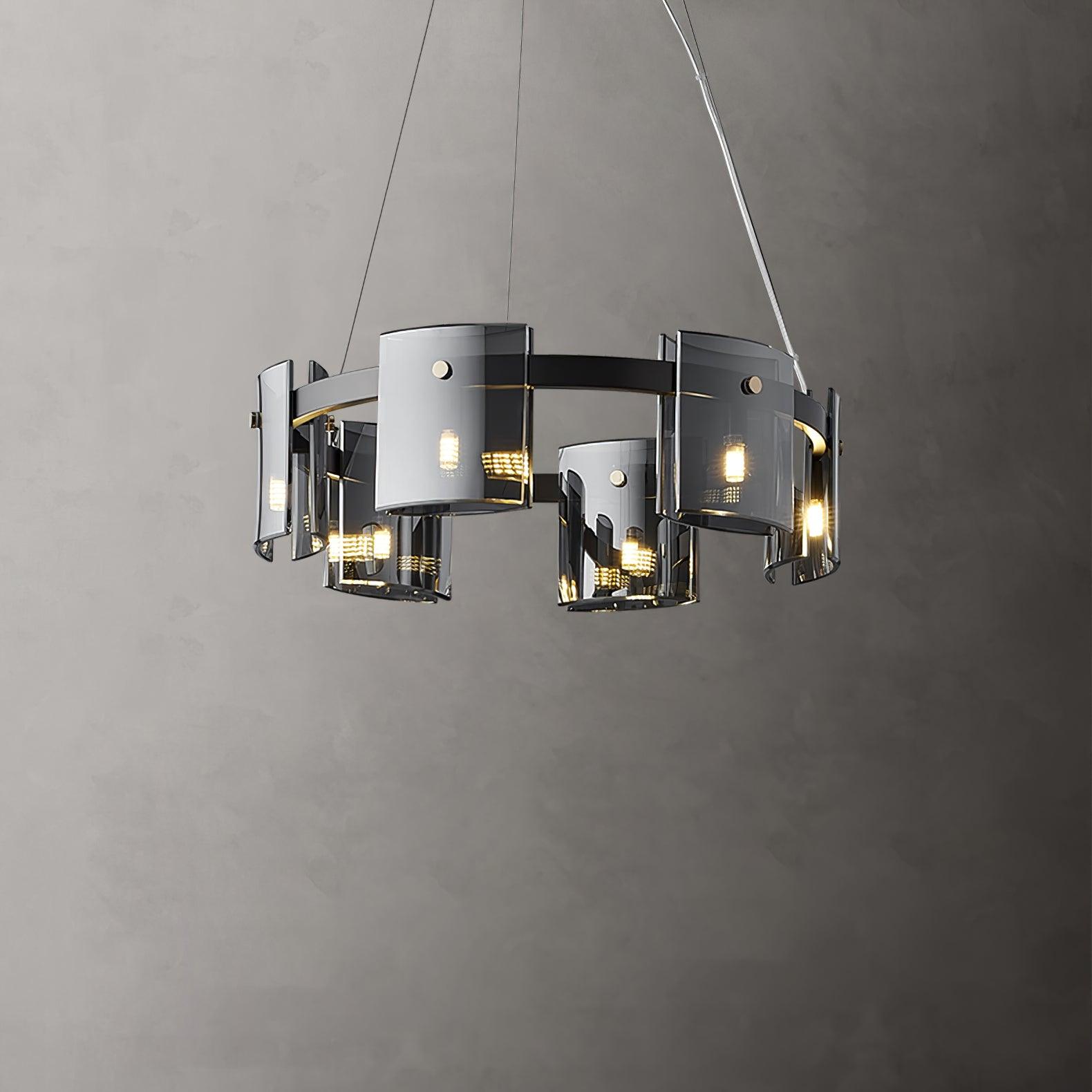 Tarlan Chandelier Circular Glass Iron Arms