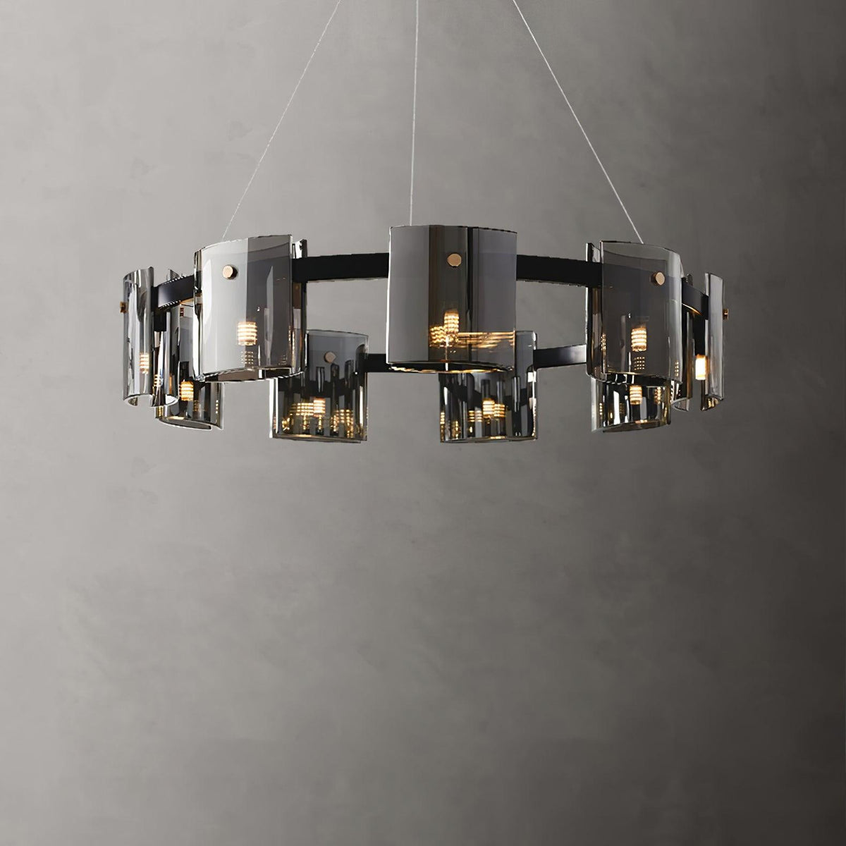 Tarlan Chandelier Circular Glass Iron Arms