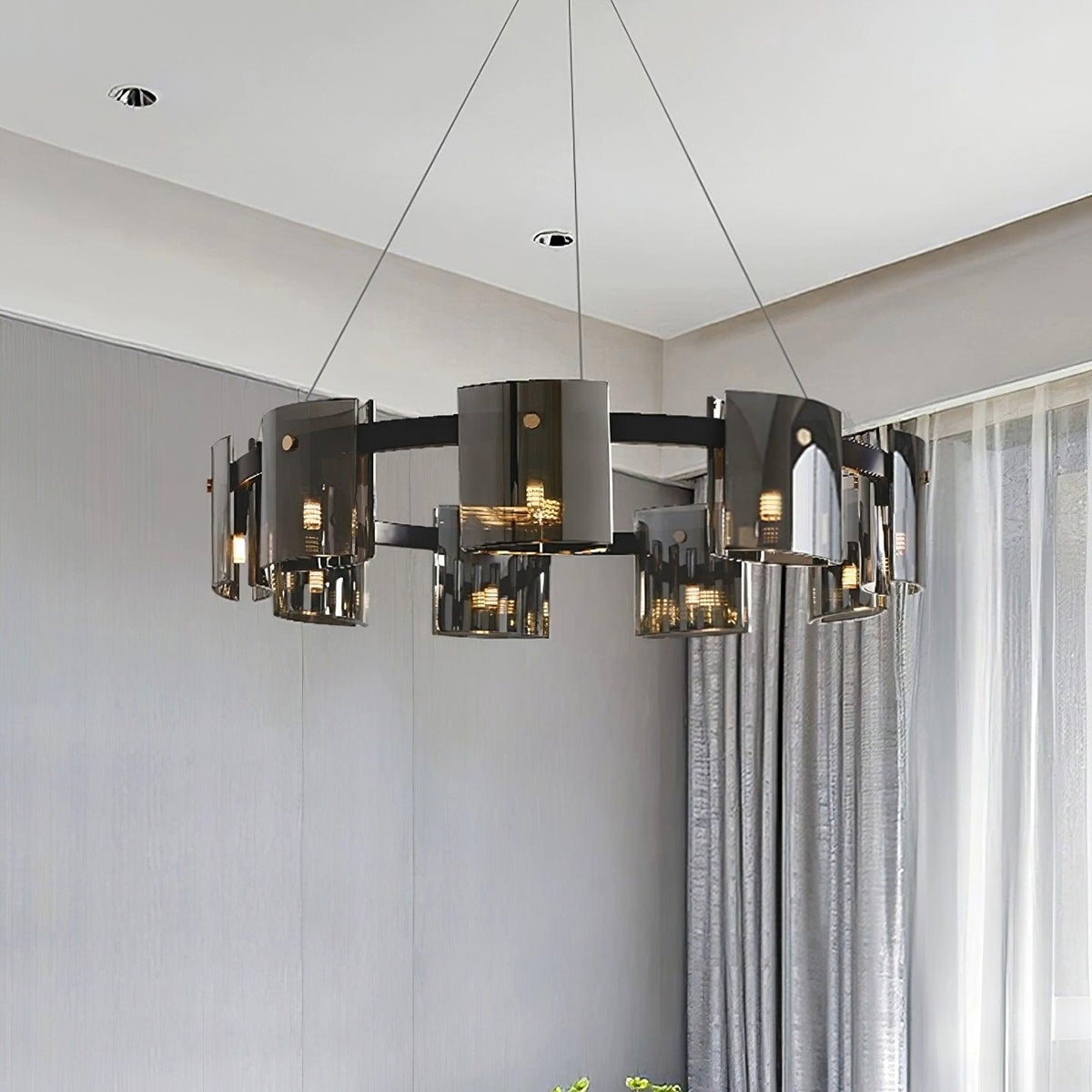 Tarlan Chandelier Circular Glass Iron Arms