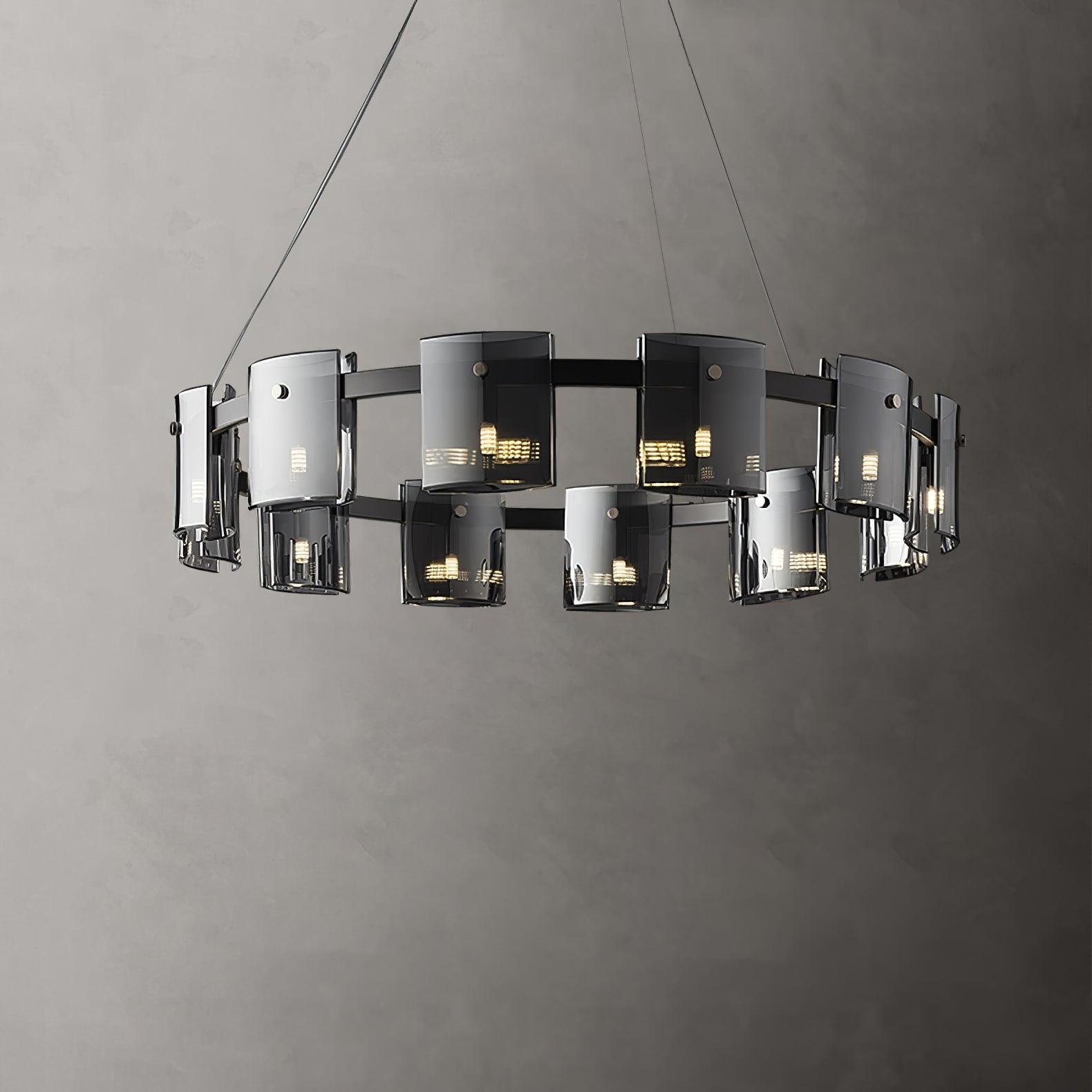 Tarlan Chandelier Circular Glass Iron Arms