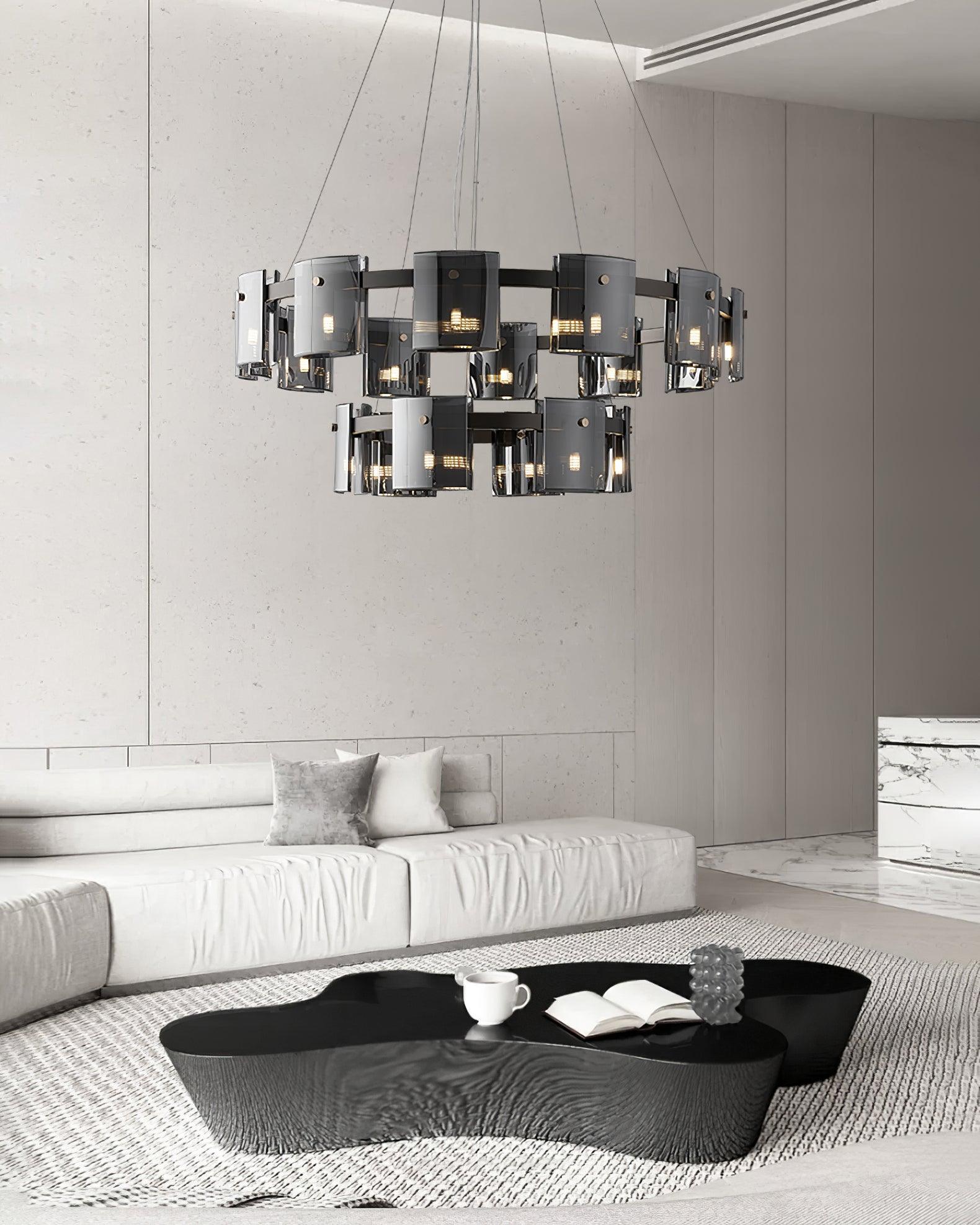 Tarlan Chandelier Circular Glass Iron Arms
