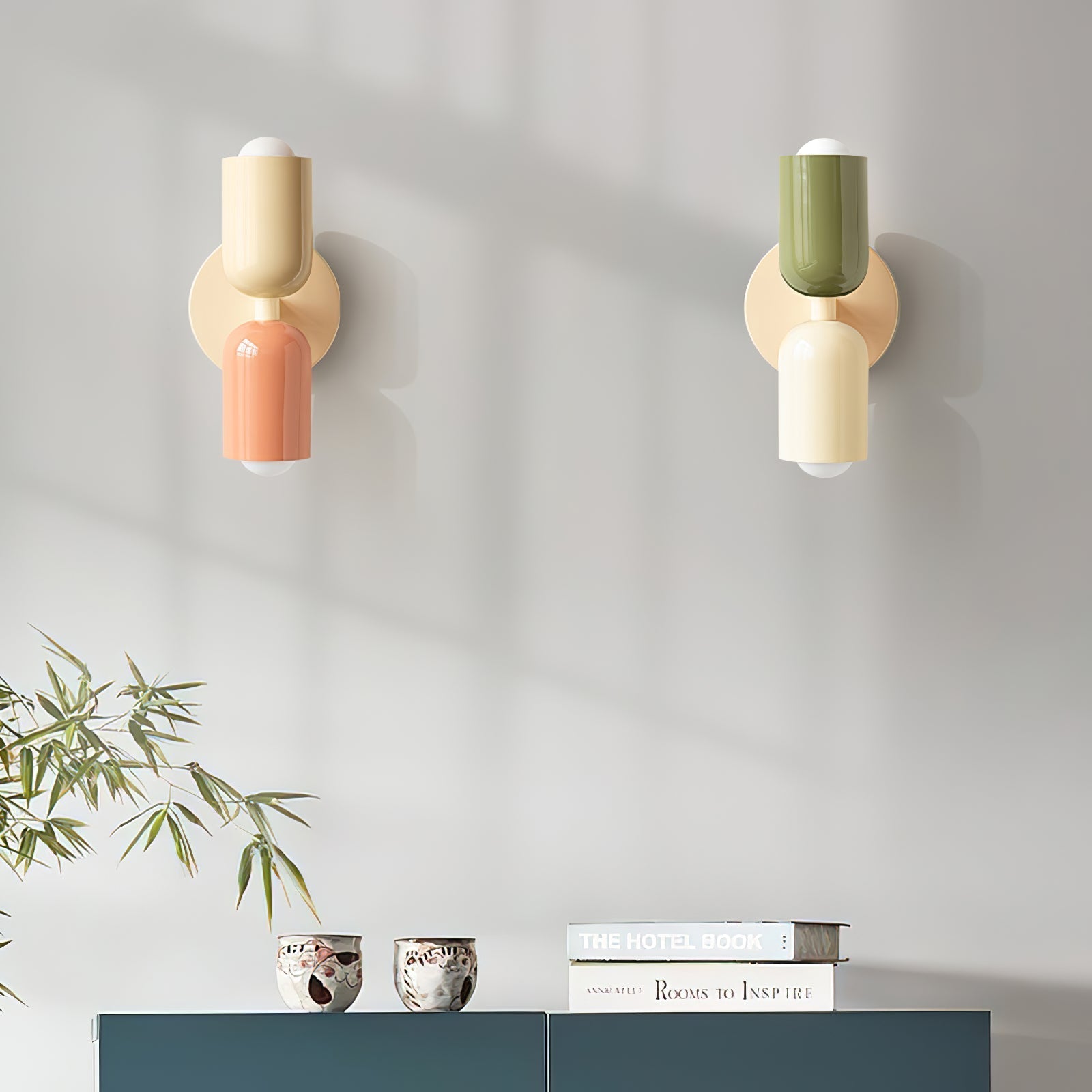 Teriielle Wall Lamp Green Black Minimalist Plug-In
