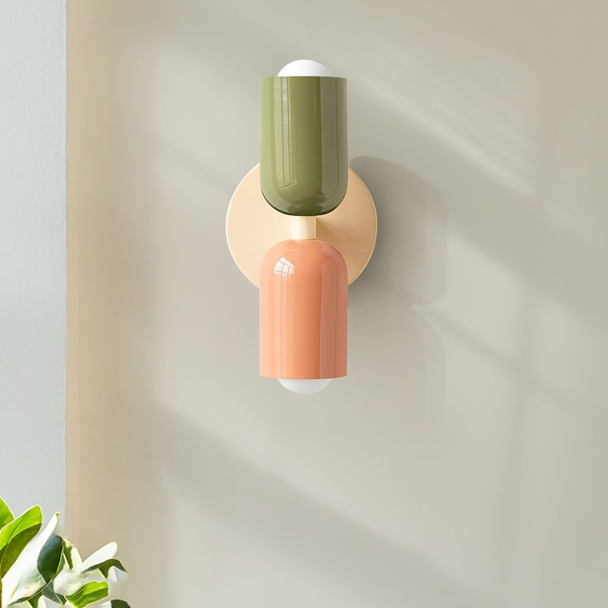 Teriielle Wall Lamp Green Black Minimalist Plug-In