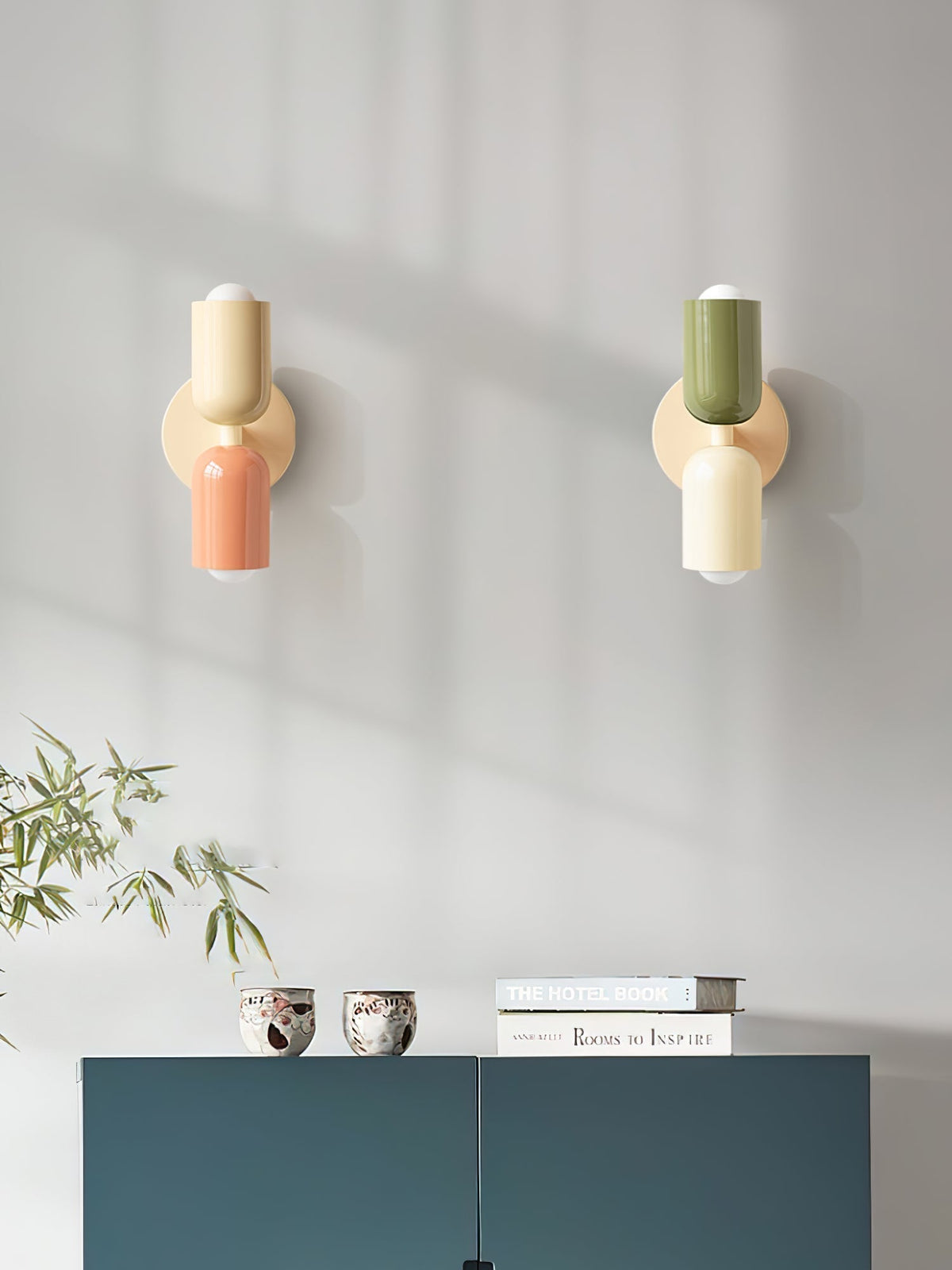 Teriielle Wall Lamp Green Black Minimalist Plug-In