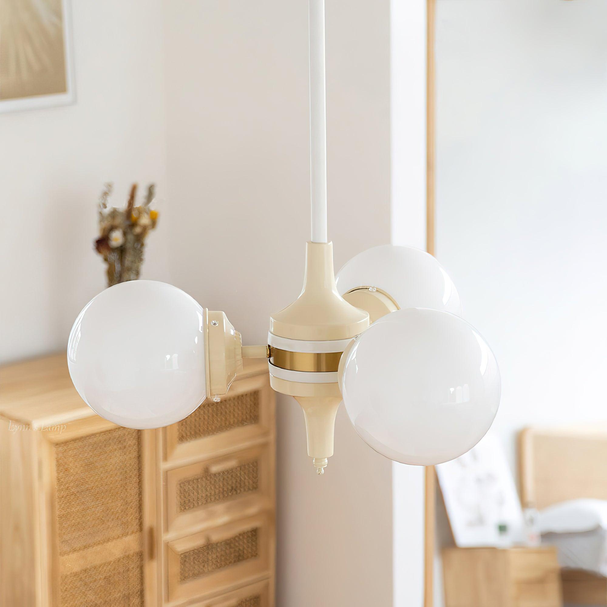 Elauian Chandelier Globe Cream Modern