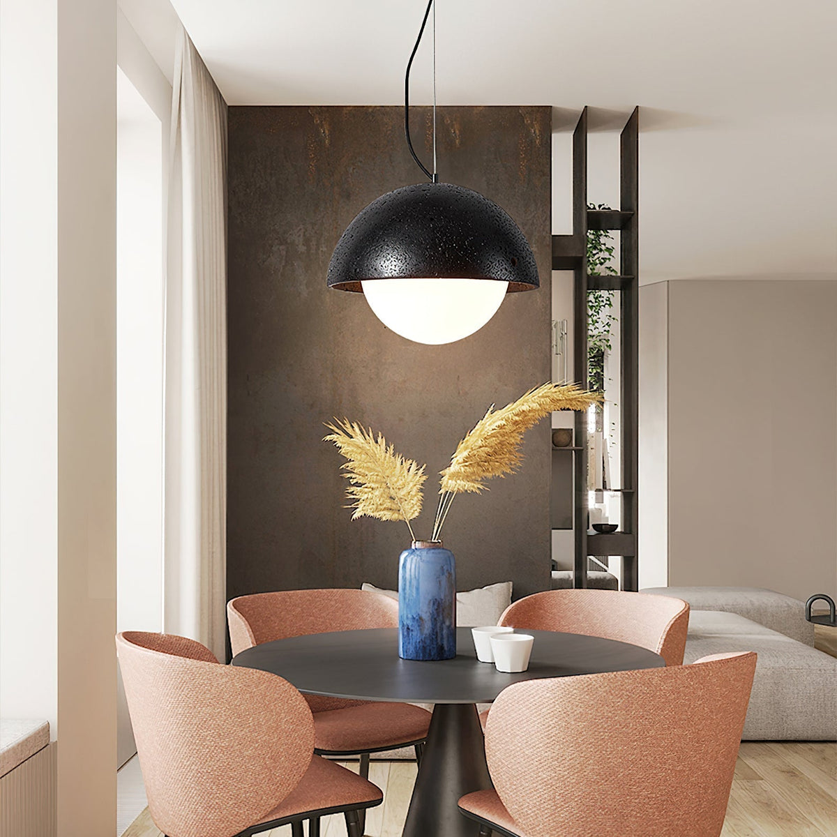 Avdoraris Dome-Shaped Travertine Pendant Light