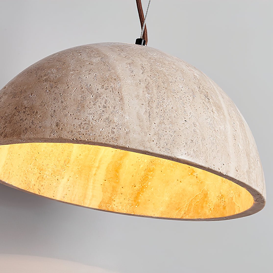 Avdoraris Dome-Shaped Travertine Pendant Light