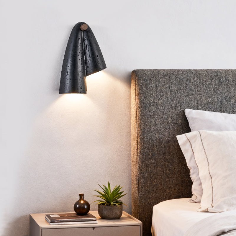 Kora Modern Black Travertine Wall Lamp