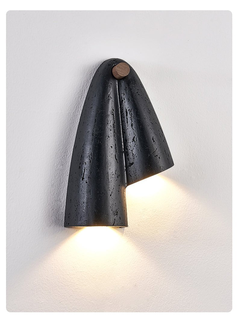 Kora Modern Black Travertine Wall Lamp