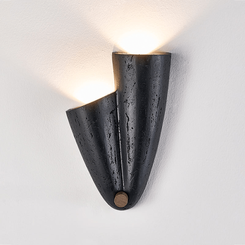 Kora Modern Black Travertine Wall Lamp