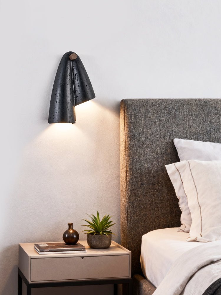 Kora Modern Black Travertine Wall Lamp