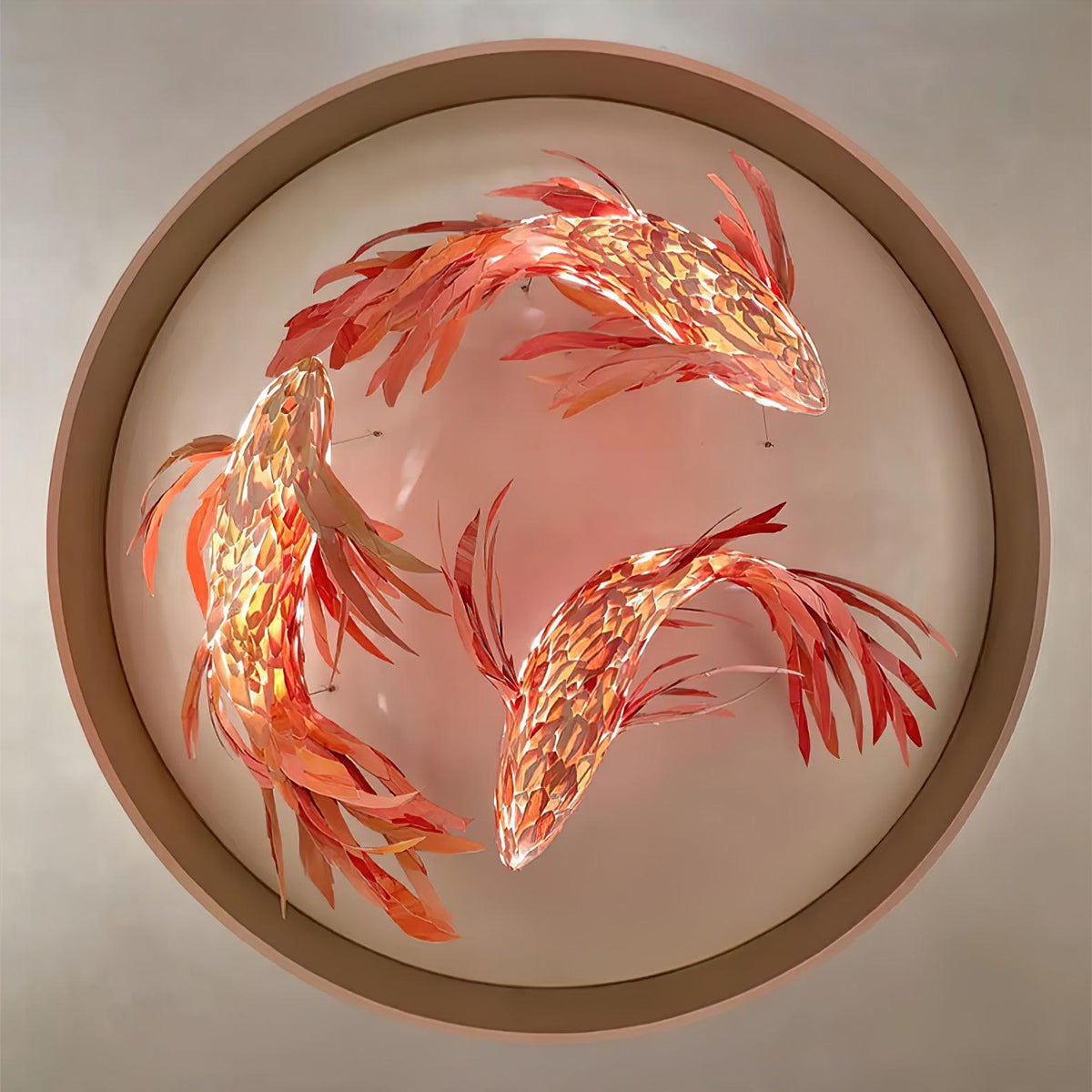 Aureline Crimson Swirl Koi Chandelier