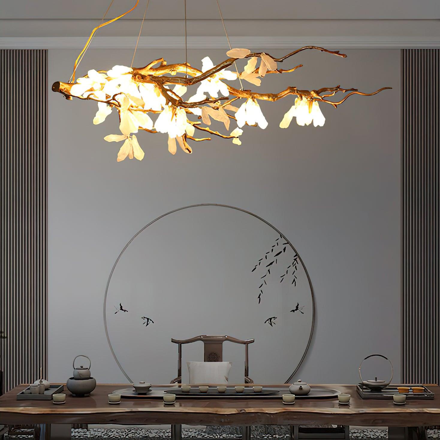 Irtvin Chandelier Branch Stone Organic