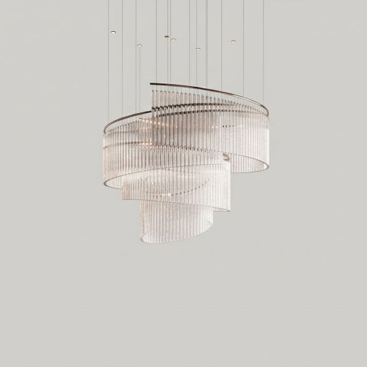 Rivella Shimmering Cascade  Crystal Glass Chandelier