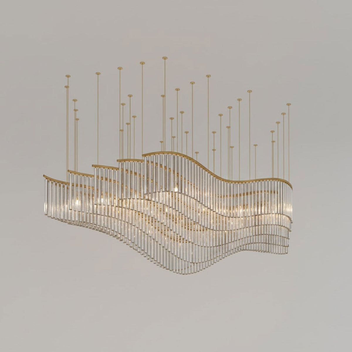 Rivella Shimmering Cascade  Crystal Glass Chandelier