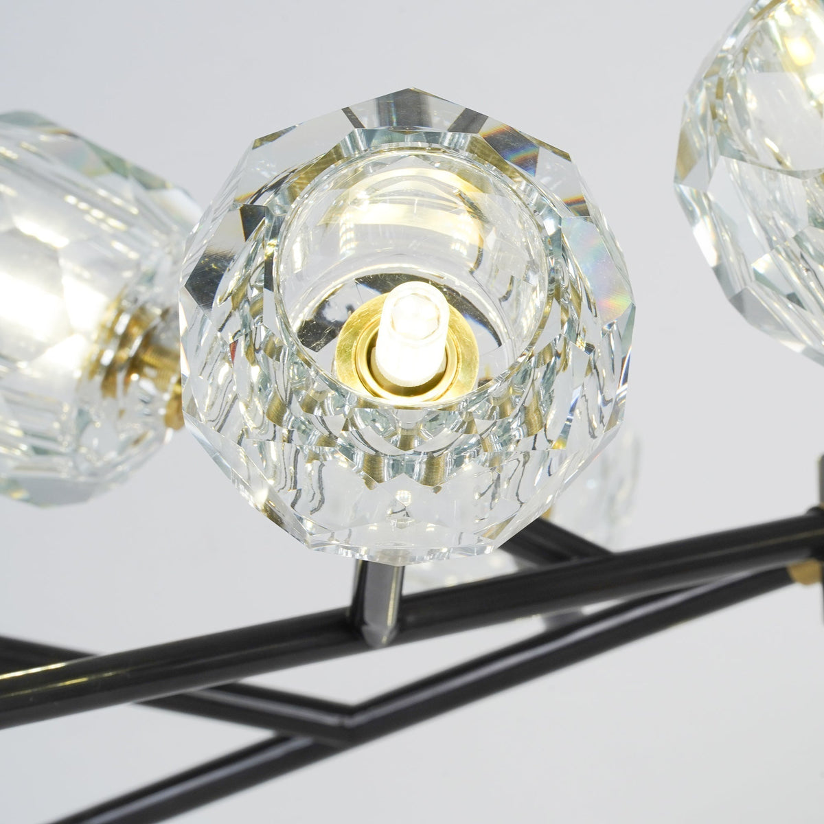 Thalyn Pendant Lamp Crystal Ball Brass Cluster