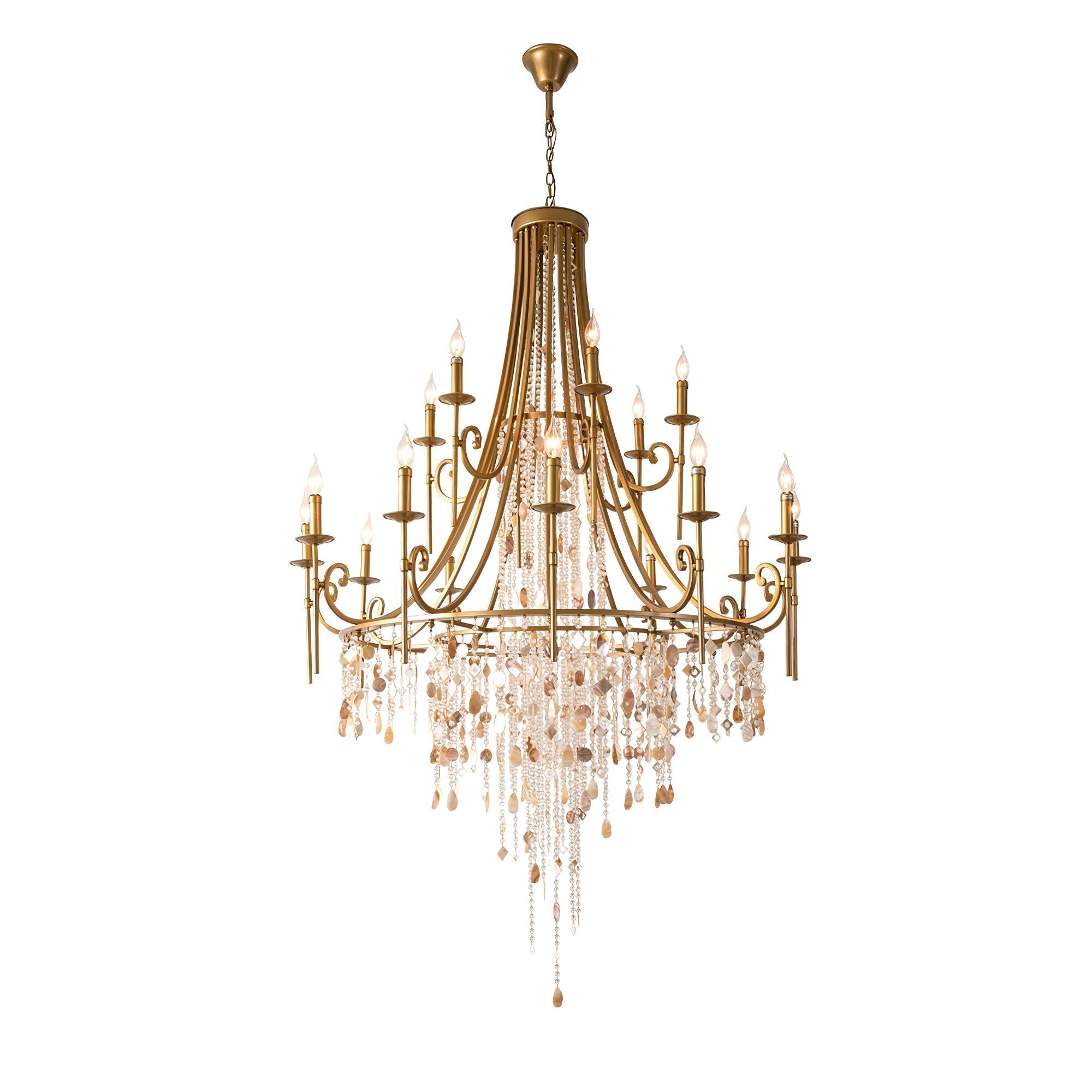 Sorvexa Chandelier Luxury Shell Crystal Retro
