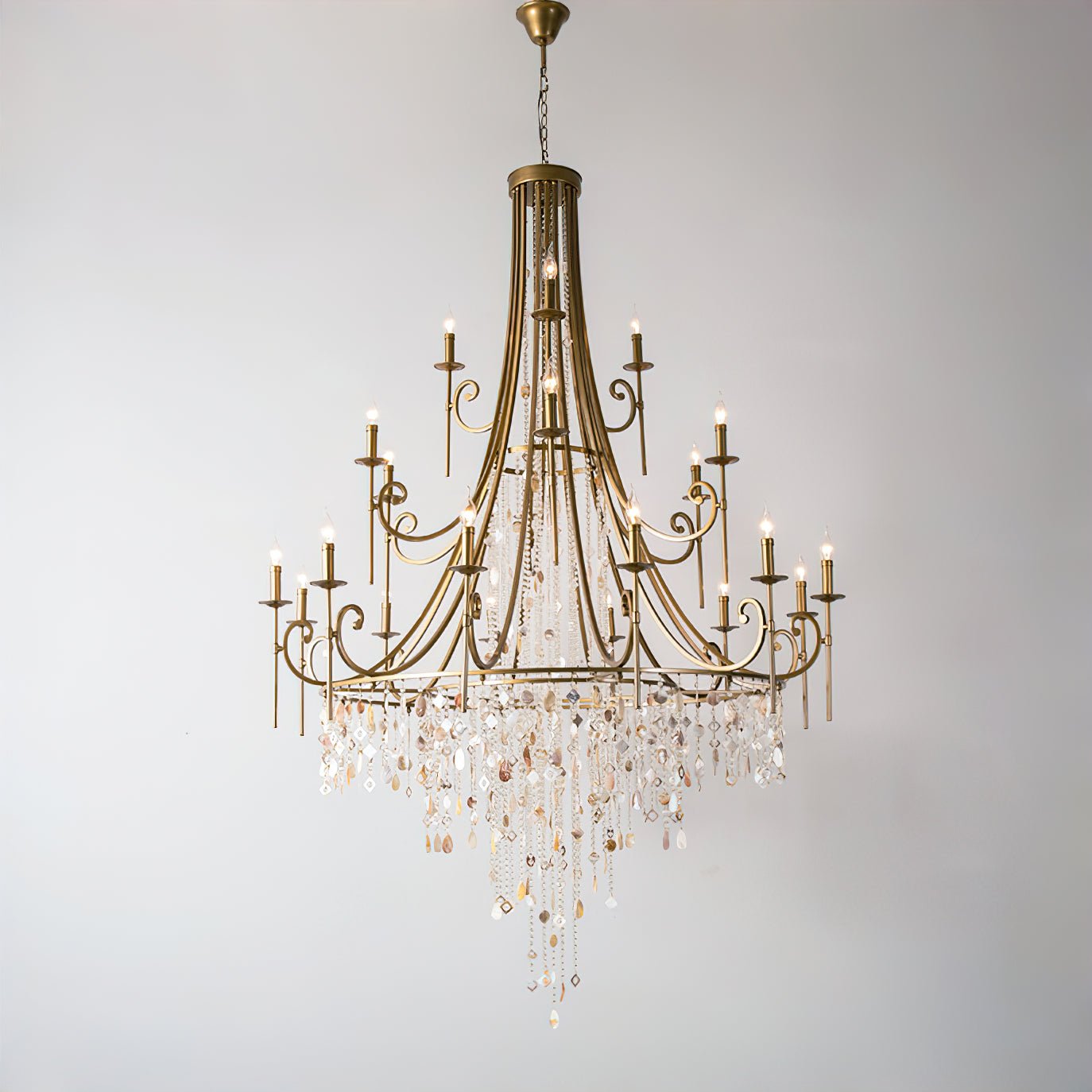 Sorvexa Chandelier Luxury Shell Crystal Retro