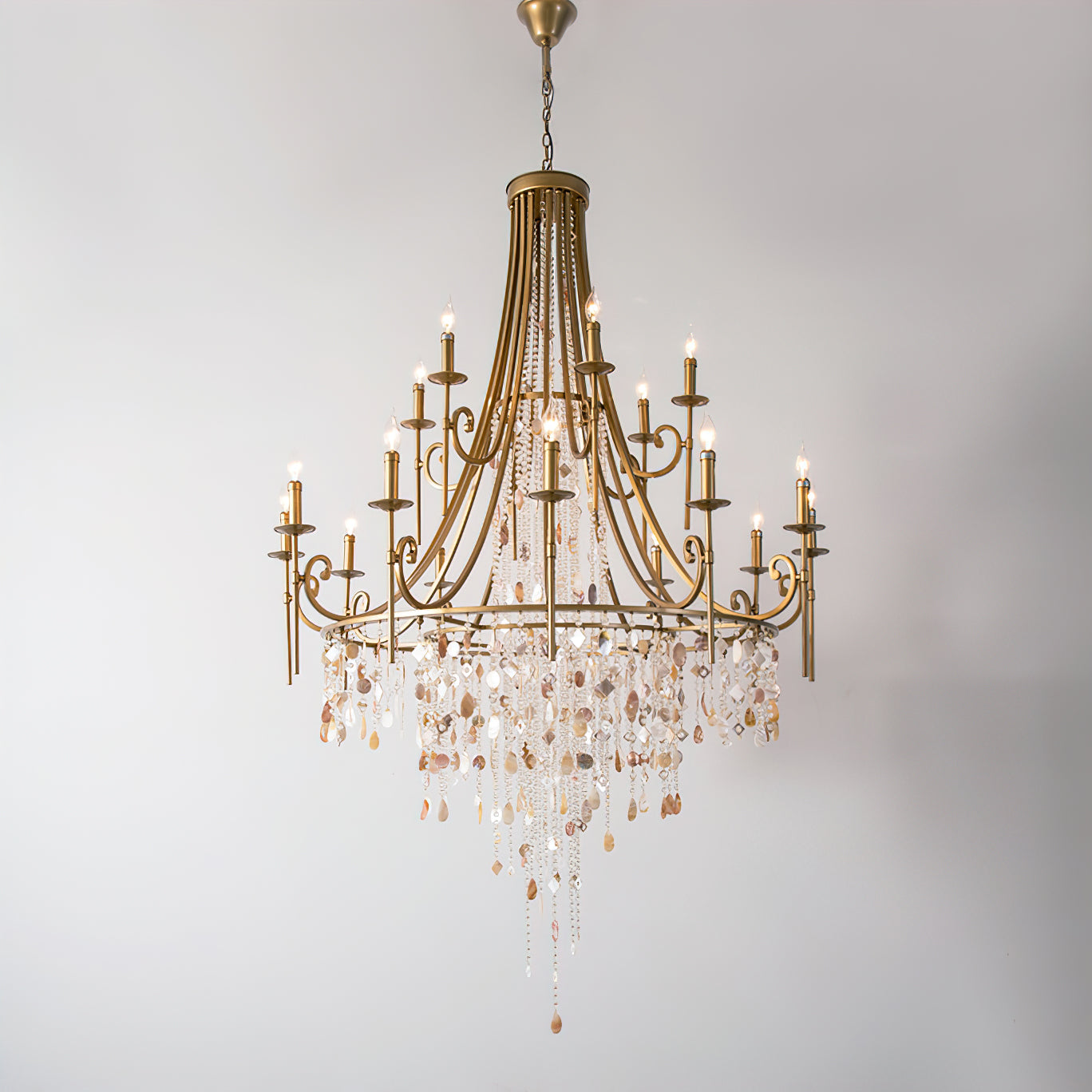 Sorvexa Chandelier Luxury Shell Crystal Retro