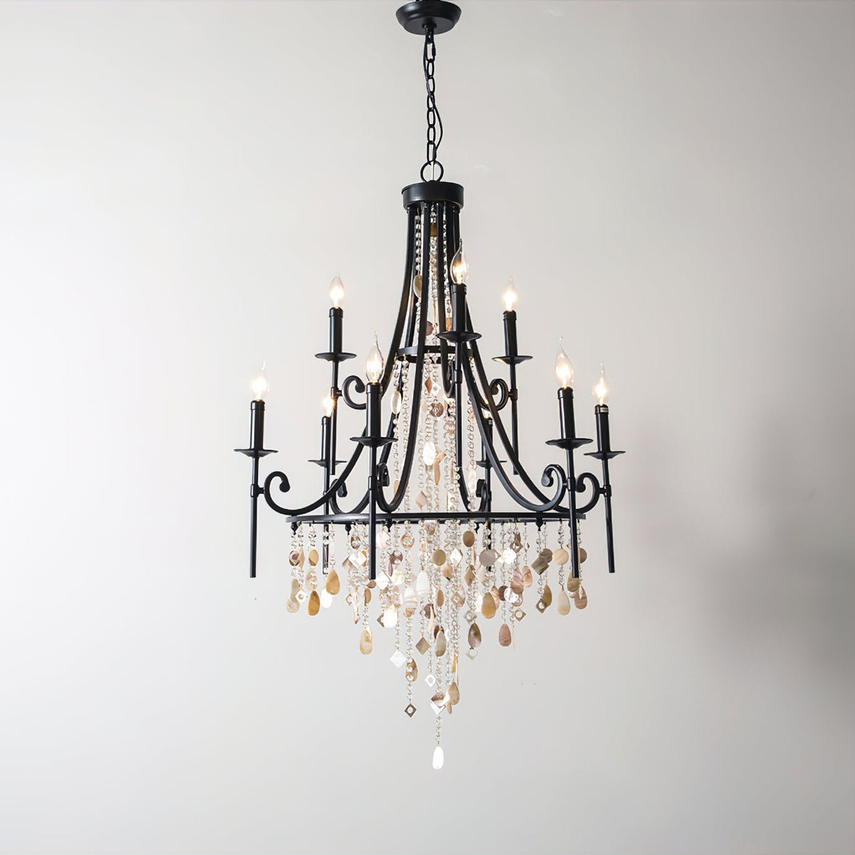Sorvexa Chandelier Luxury Shell Crystal Retro