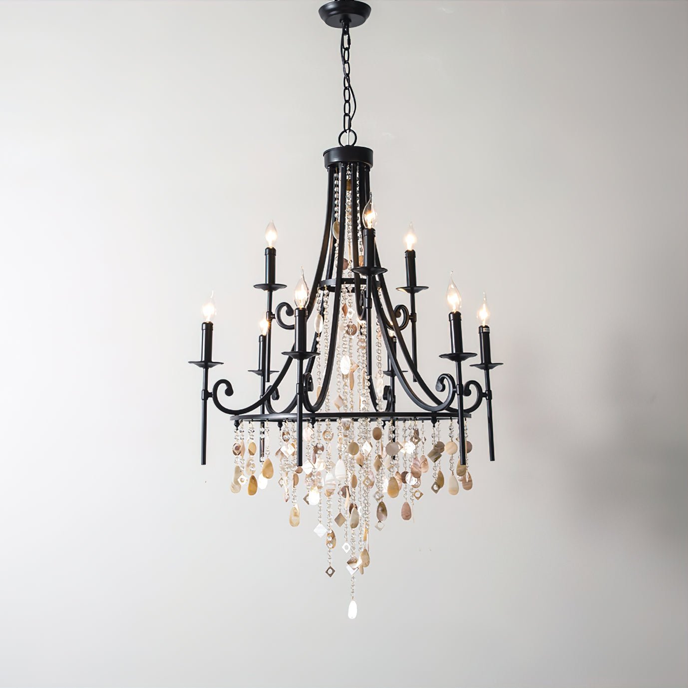 Sorvexa Chandelier Luxury Shell Crystal Retro