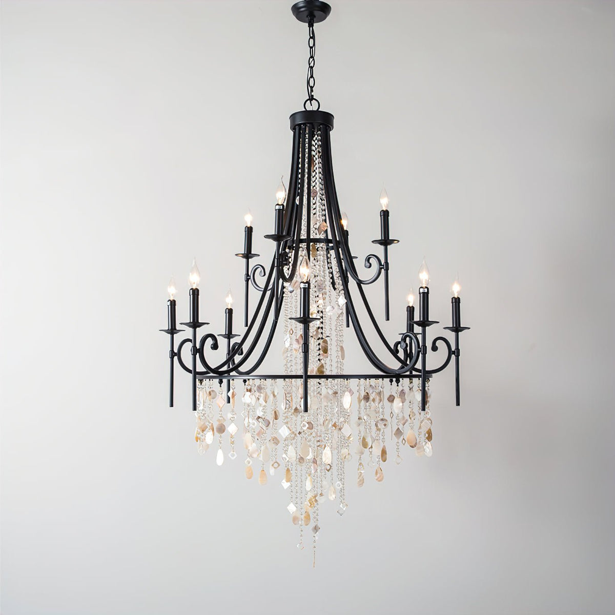 Sorvexa Chandelier Luxury Shell Crystal Retro